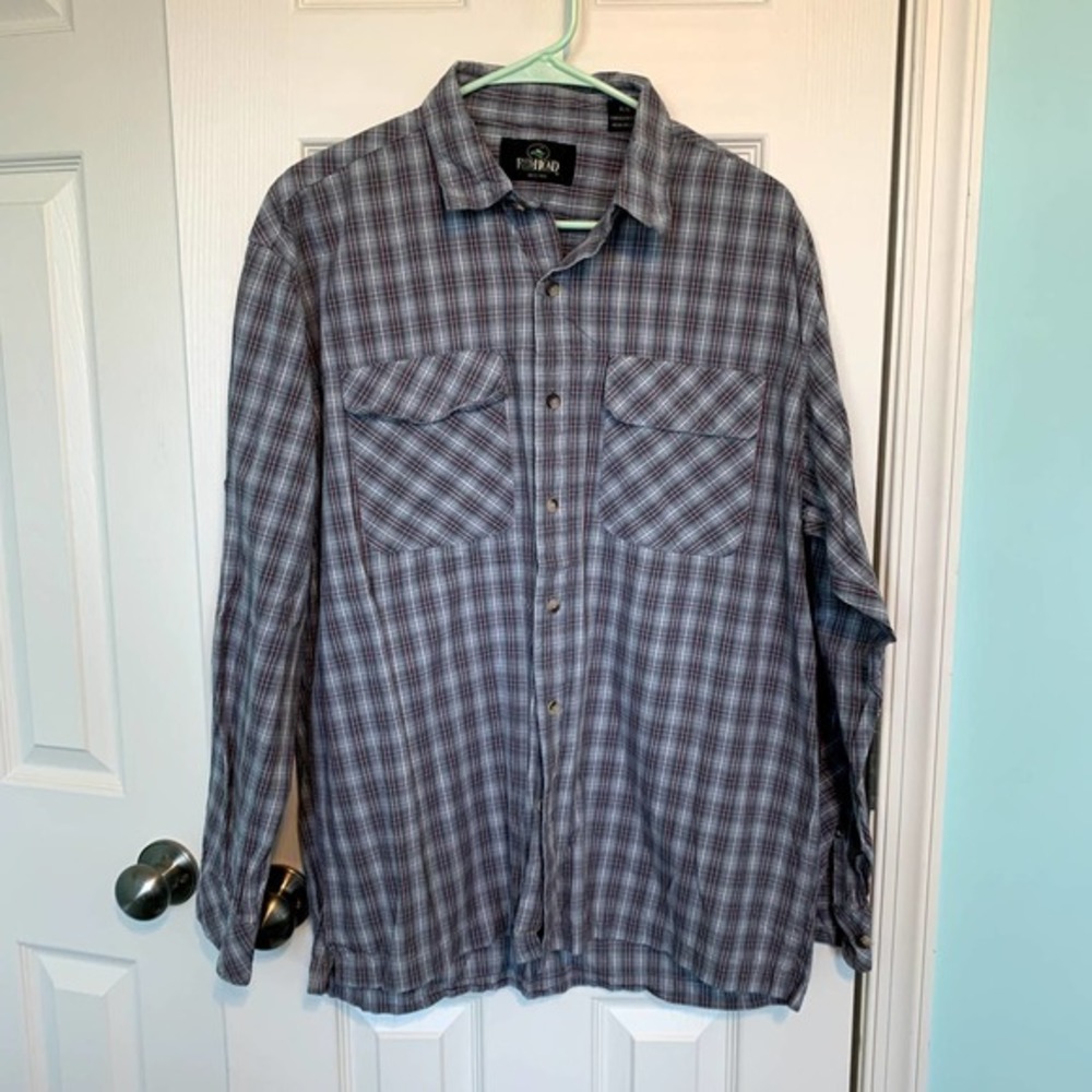 RedHead Men's Size Large‎ Blue Plaid Button Down Shirt